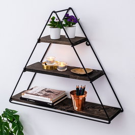 Hanah Home Hyacinth Estantería de Pared Negro y Nogal